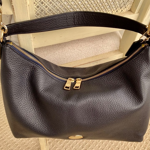 Coach east west pebbled leather Celeste bag in navy - Picture 2 of 15